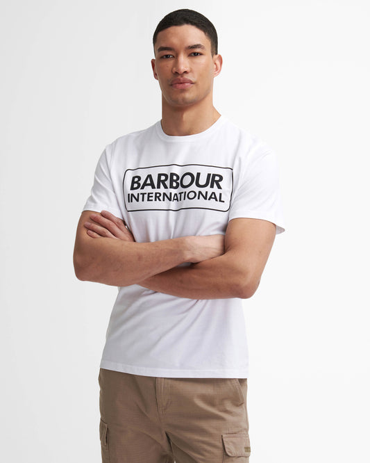 Barbour International Essential Large Logo Mens T-Shirt - White