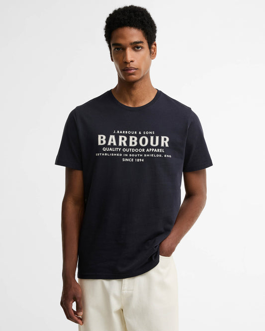 Barbour Moorside Mens Tailored Logo T-Shirt - Dark Navy