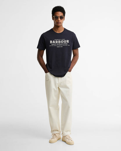 Barbour Moorside Mens Tailored Logo T-Shirt - Dark Navy