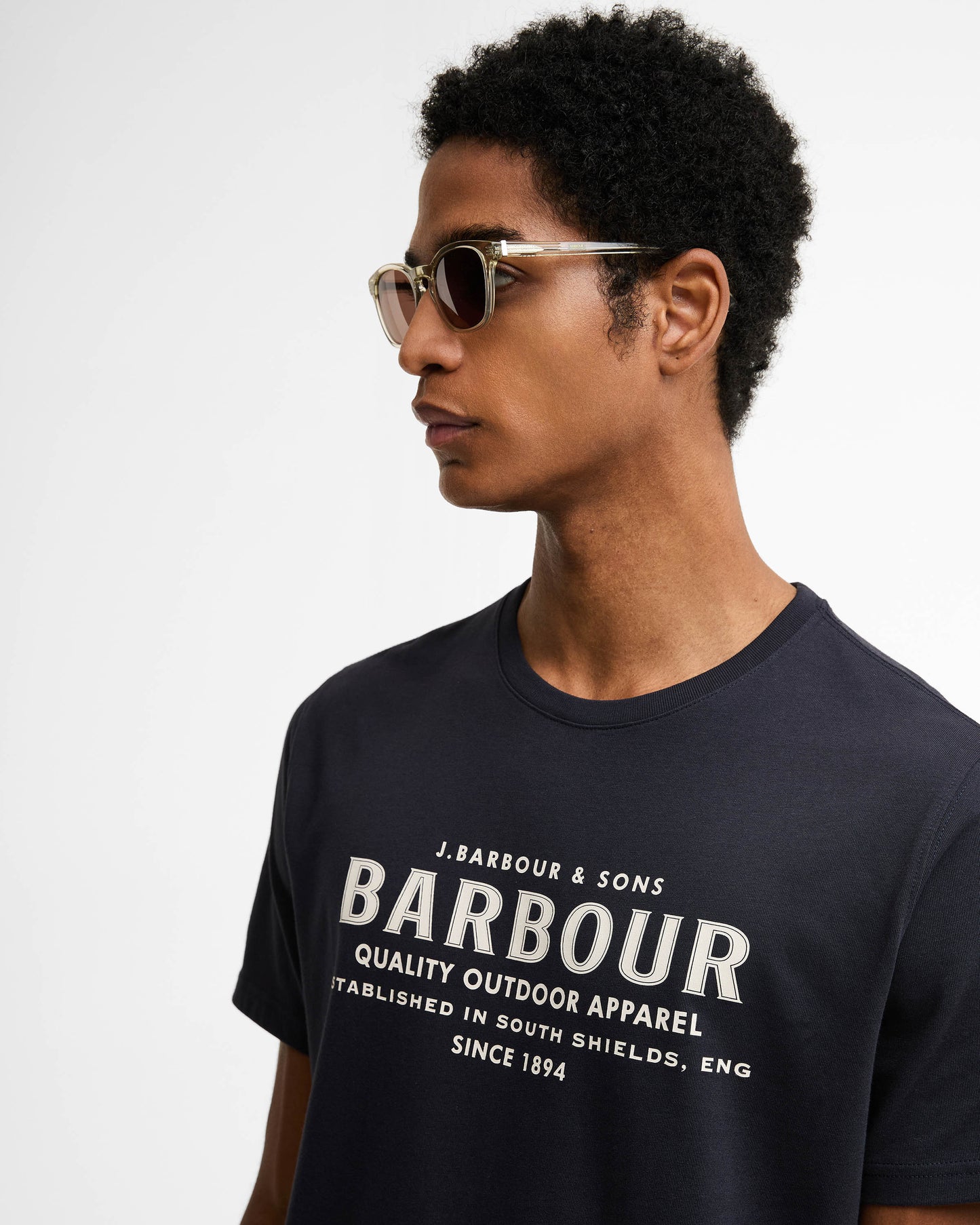 Barbour Moorside Mens Tailored Logo T-Shirt - Dark Navy