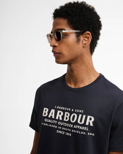 Barbour Moorside Mens Tailored Logo T-Shirt - Dark Navy