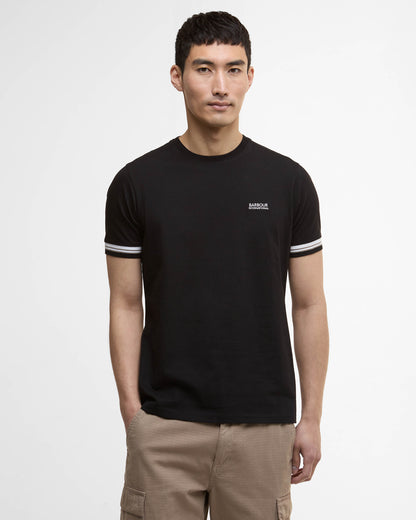 Barbour International Bruce Mens Tipped Cuff T-Shirt - Black