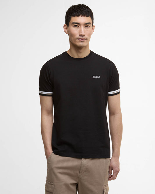 Barbour International Bruce Mens Tipped Cuff T-Shirt - Black