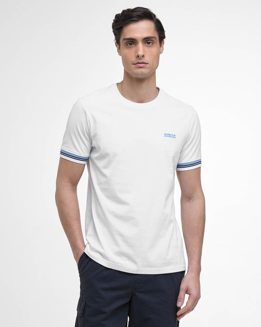 Barbour International Bruce Mens Tipped Cuff T-Shirt - White