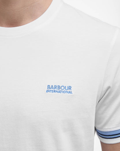 Barbour International Bruce Mens Tipped Cuff T-Shirt - White