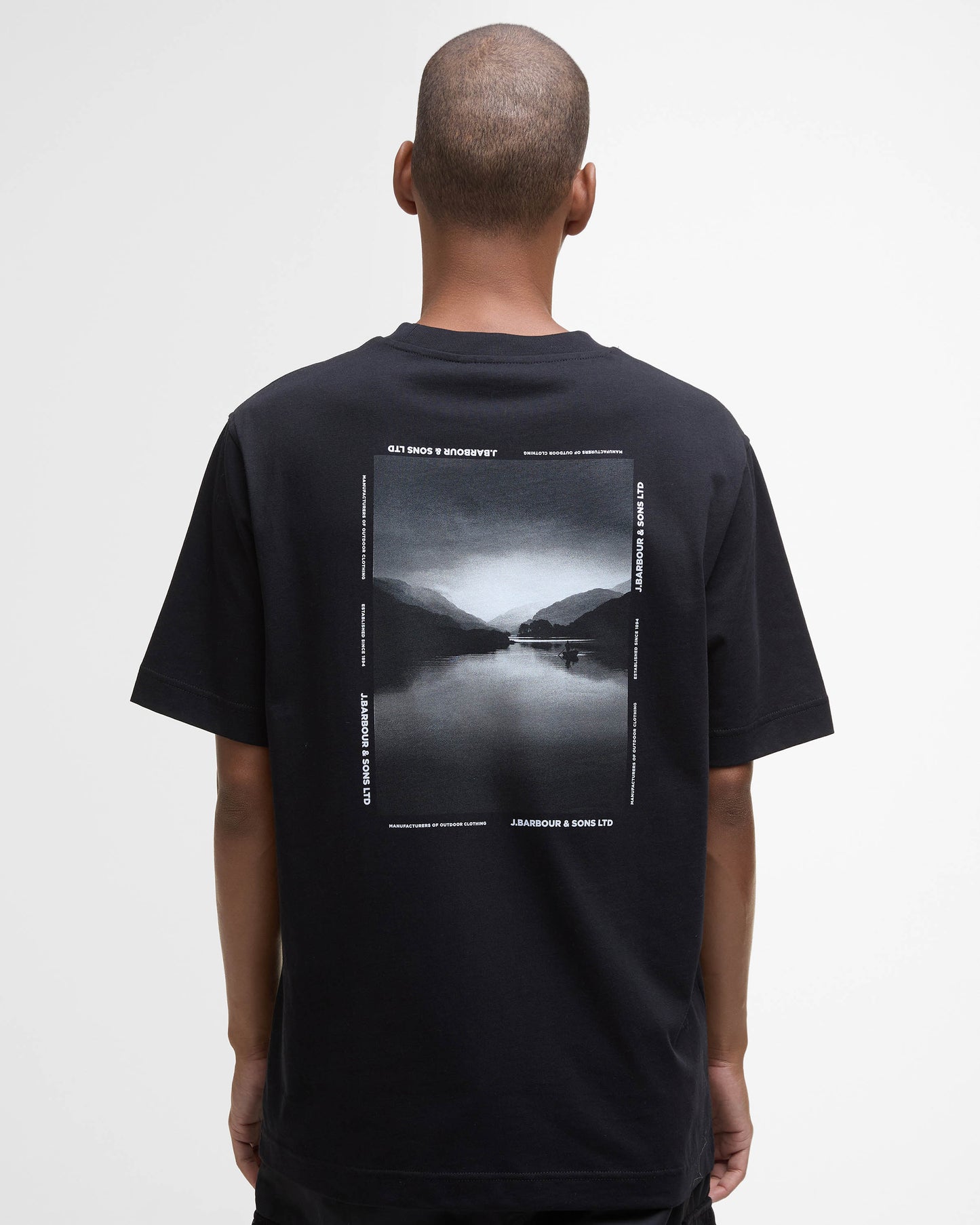 Barbour Parkend Photographic Mens Relaxed T-Shirt - Black