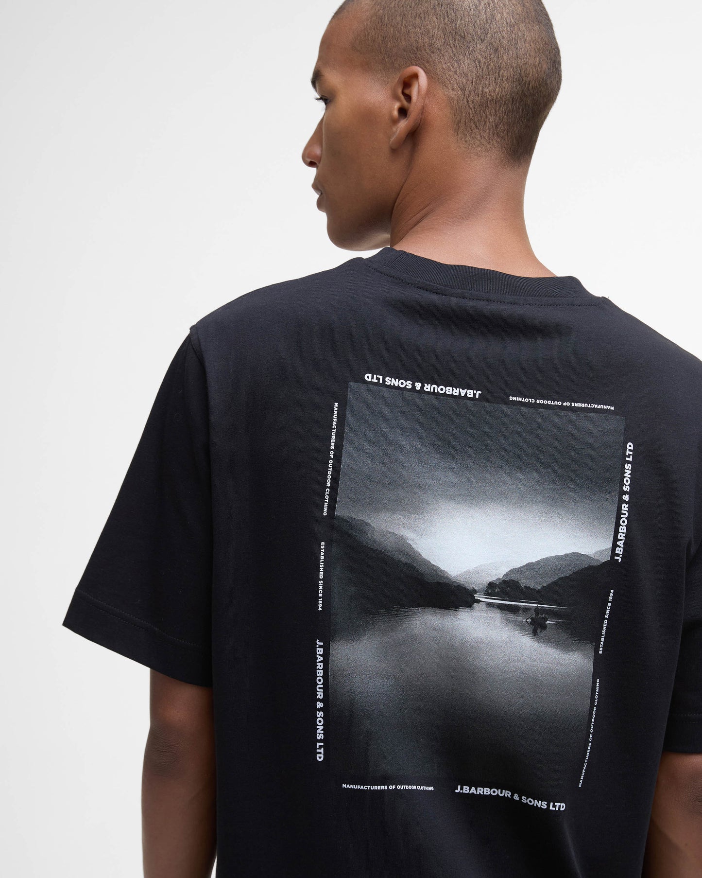 Barbour Parkend Photographic Mens Relaxed T-Shirt - Black