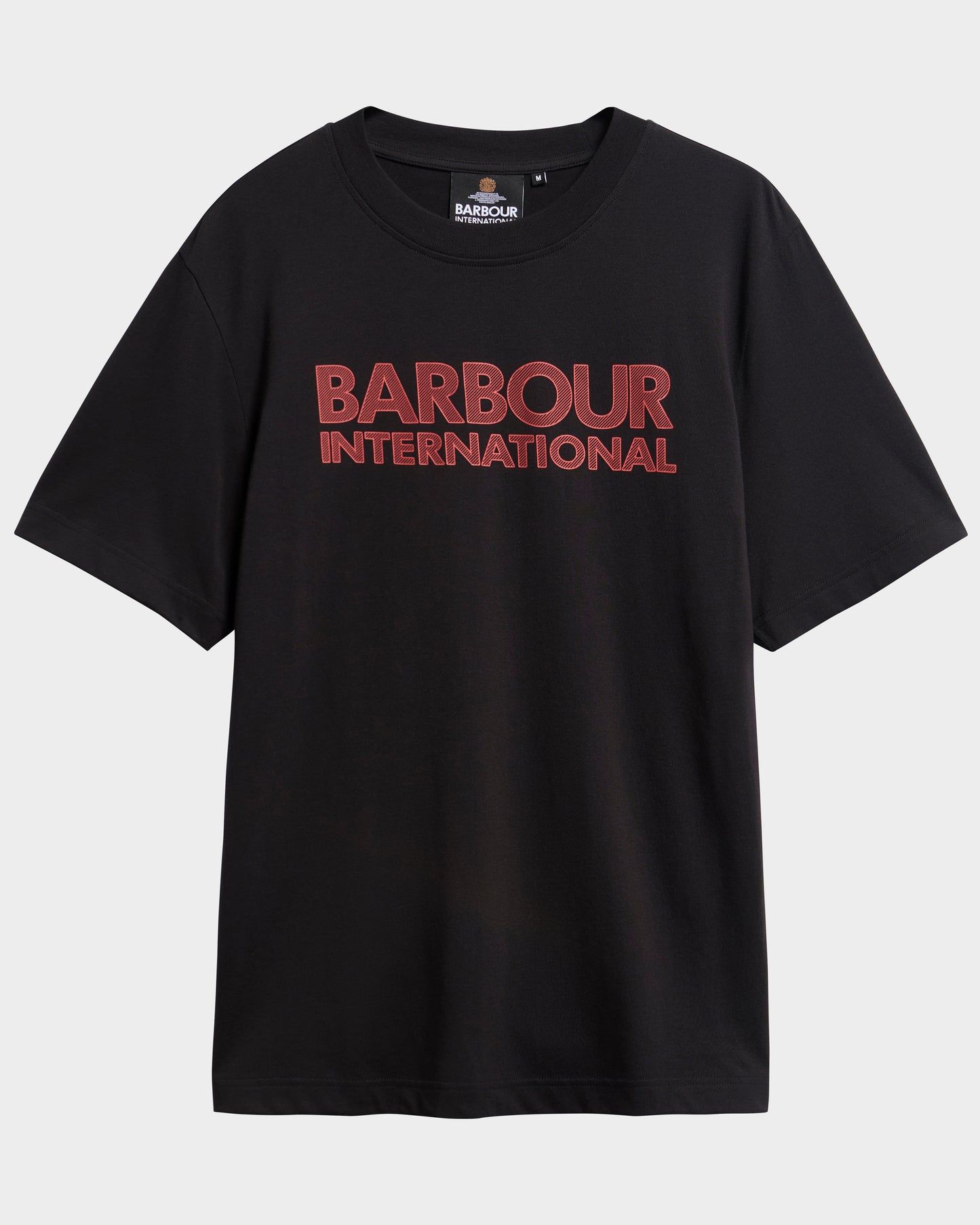 Barbour International Mens Essential Graphic T - Shirt - Black/Fire Whirl | CHO | Designer Mens Shirts