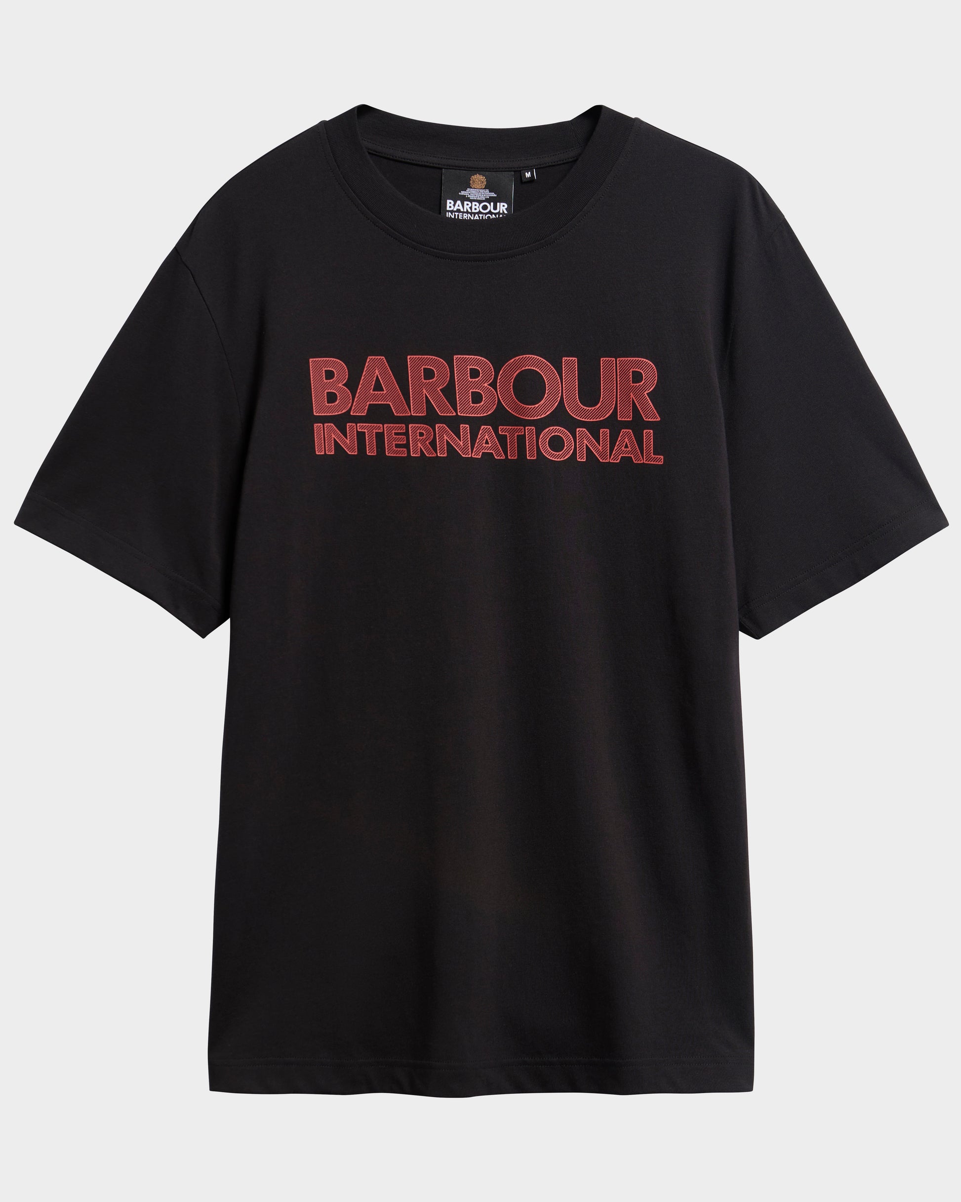 Barbour International Mens Essential Graphic T - Shirt - Black/Fire Whirl | CHO | Designer Mens Shirts