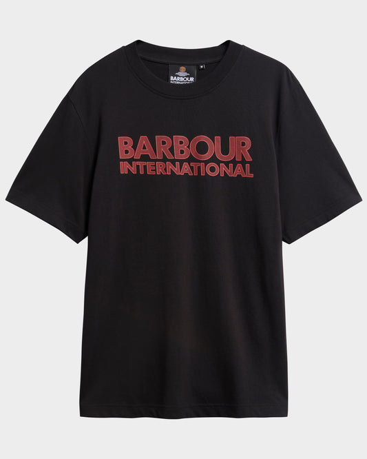 Barbour International Mens Essential Graphic T-Shirt - Black/Fire Whirl