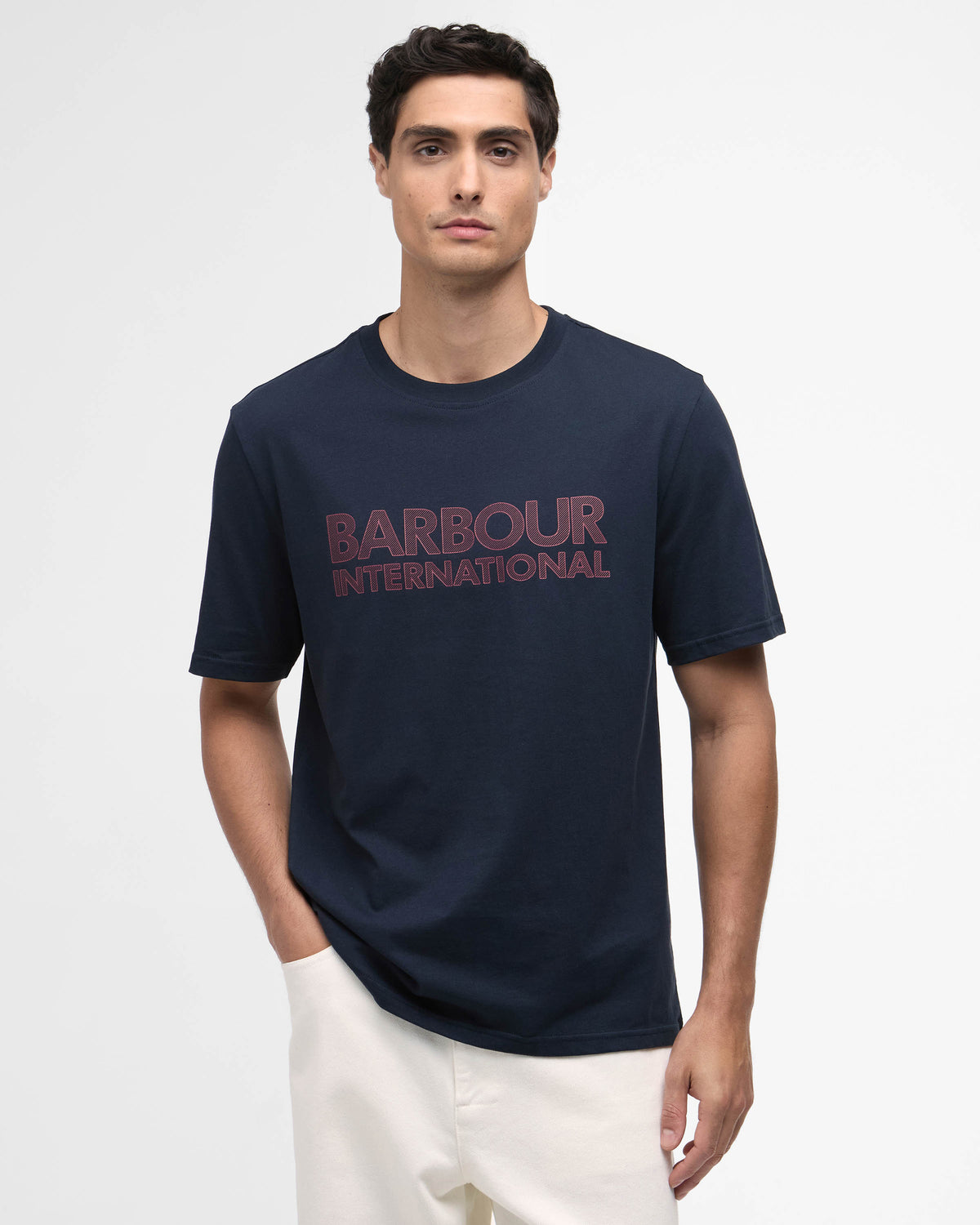 Barbour International Mens Essential Graphic T-Shirt - Navy - CHO - Designer Mens Shirts