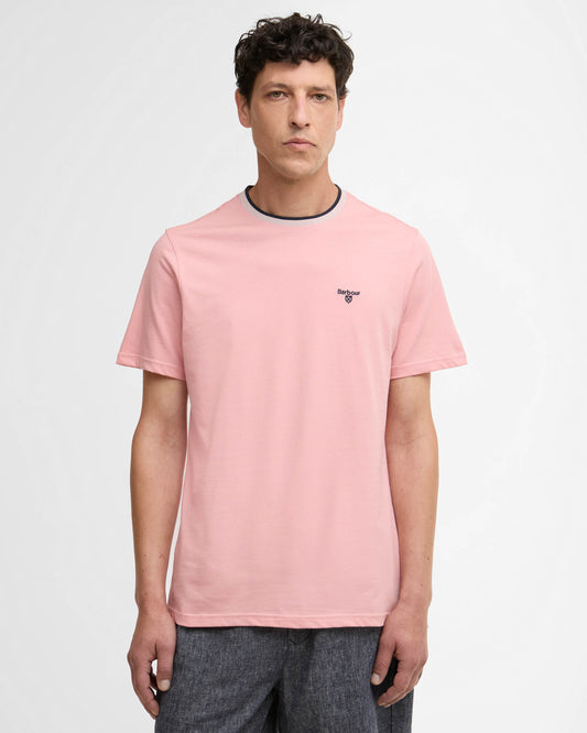 Barbour Cornsay Mens Tailored T-Shirt - Mineral Pink | CHO | Designer Mens T-Shirts