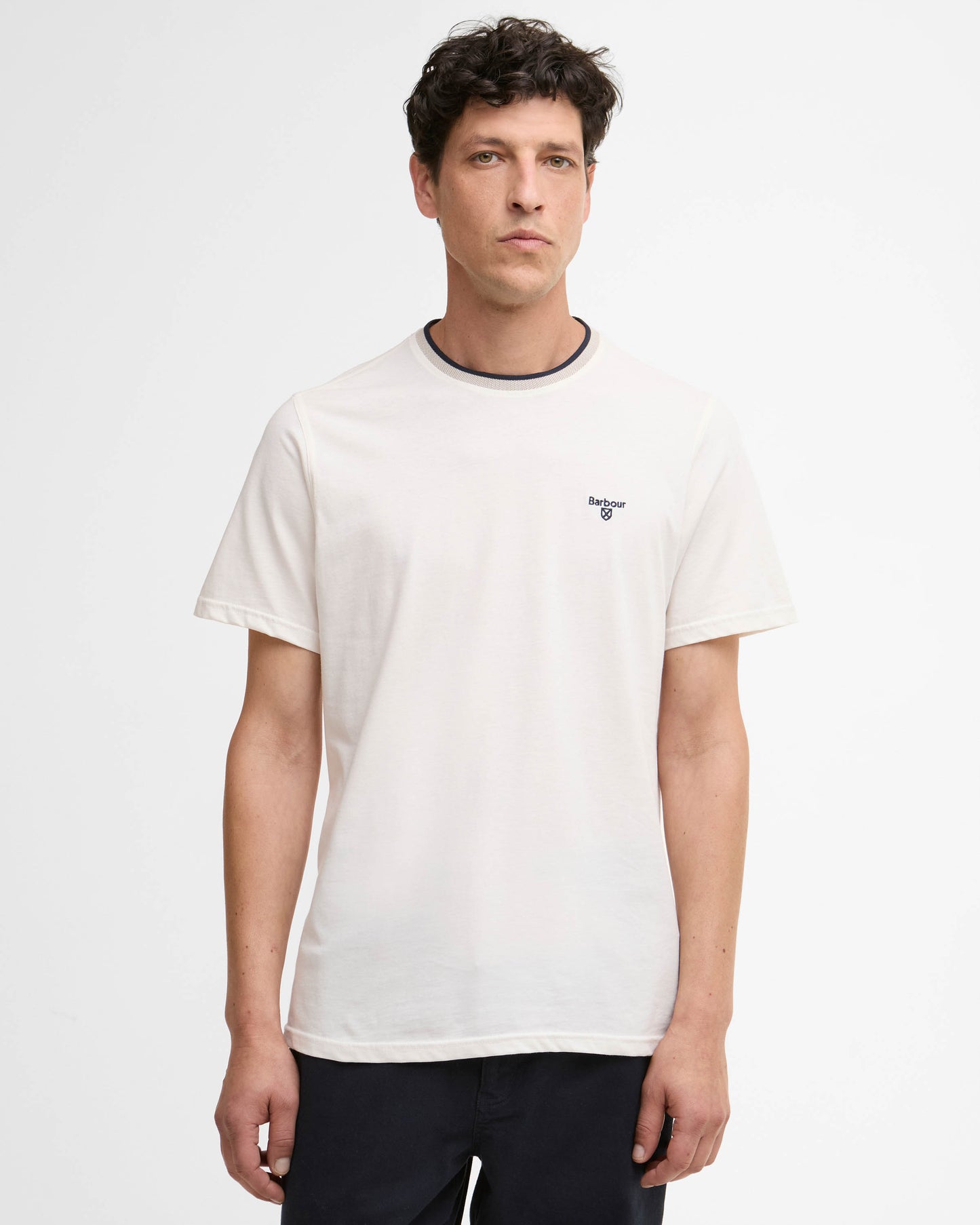 Barbour Cornsay Mens Tailored T-Shirt - Whisper White | CHO | Designer Mens T-Shirts