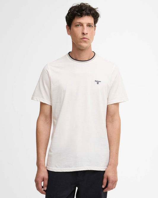 Barbour Cornsay Mens Tailored T-Shirt - Whisper White | CHO | Designer Mens T-Shirts