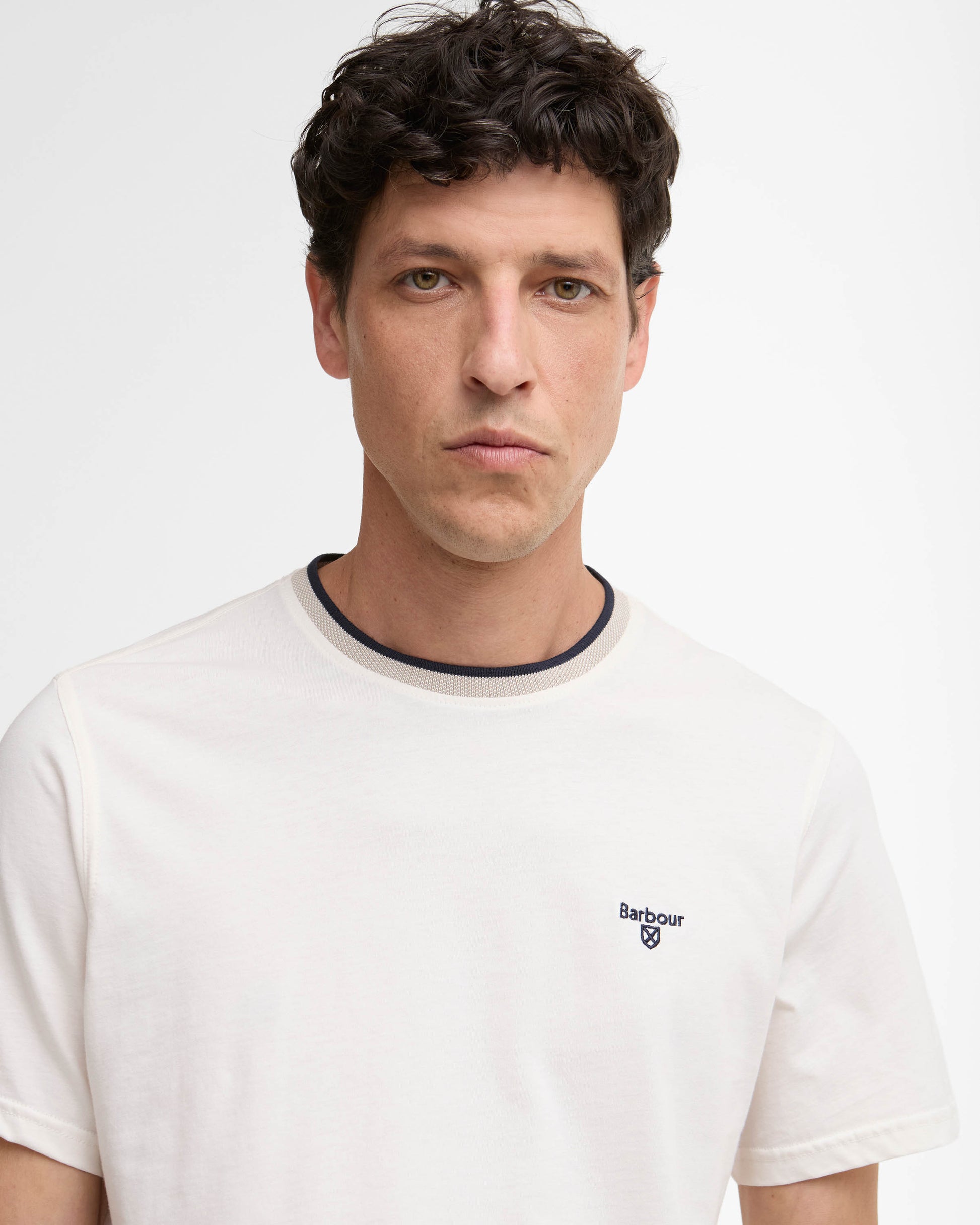 Barbour Cornsay Mens Tailored T-Shirt - Whisper White | CHO | Designer Mens T-Shirts