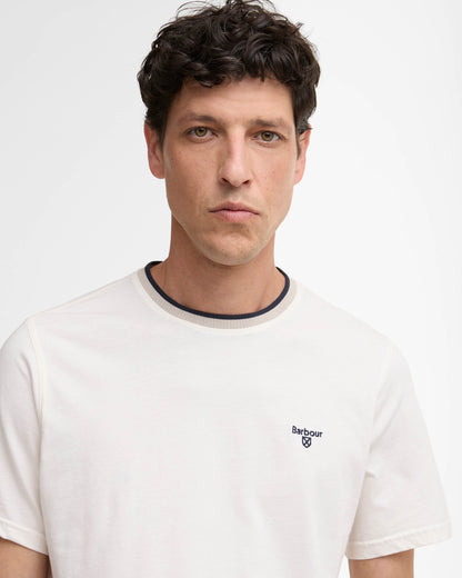 Barbour Cornsay Mens Tailored T-Shirt - Whisper White | CHO | Designer Mens T-Shirts
