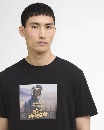 Barbour International Walde Mens Photographic T-Shirt - Black | CHO | Designer Mens T-Shirts