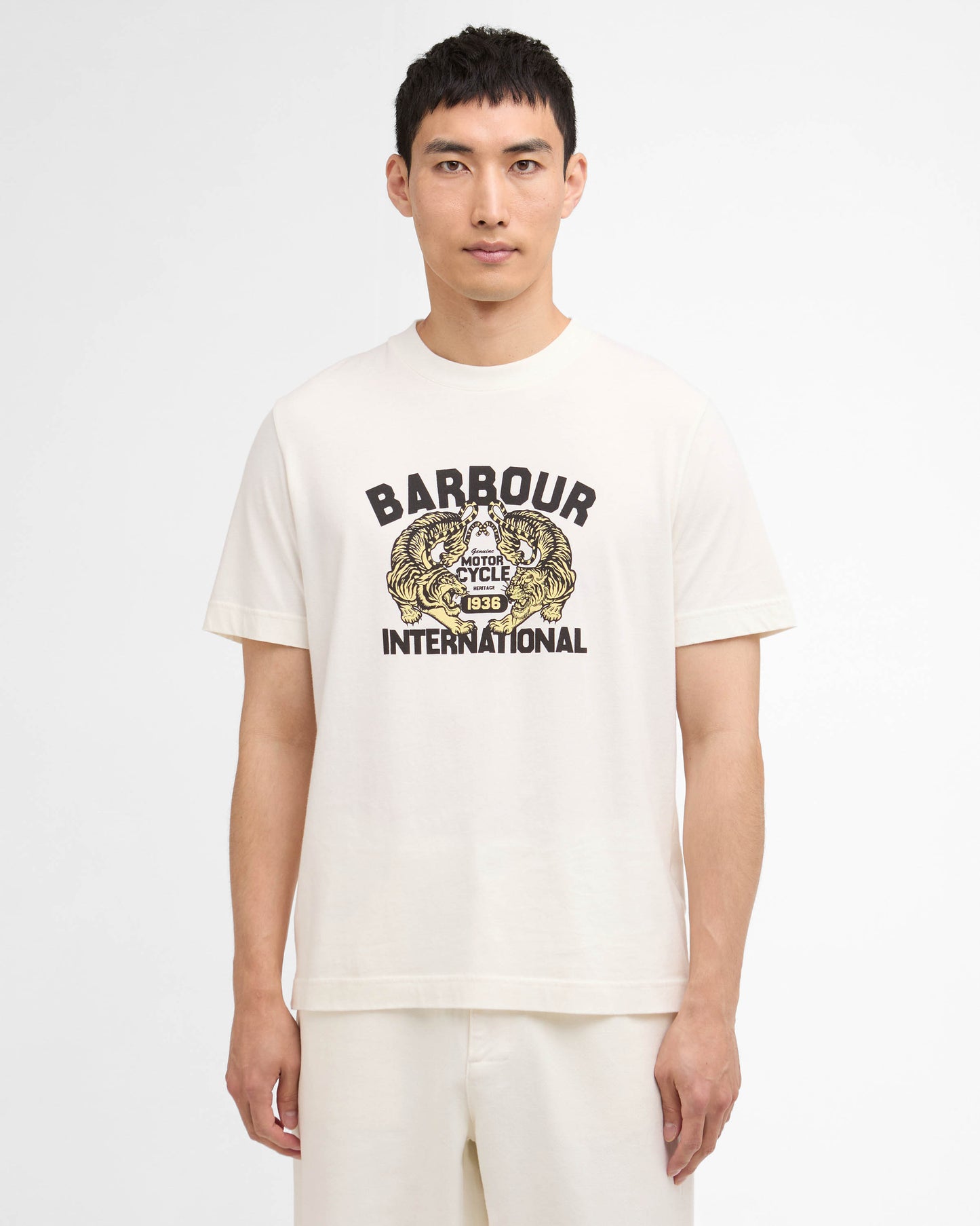 Barbour International Talisman Mens Graphic T-Shirt - Whisper White | CHO | Designer Mens T-Shirts