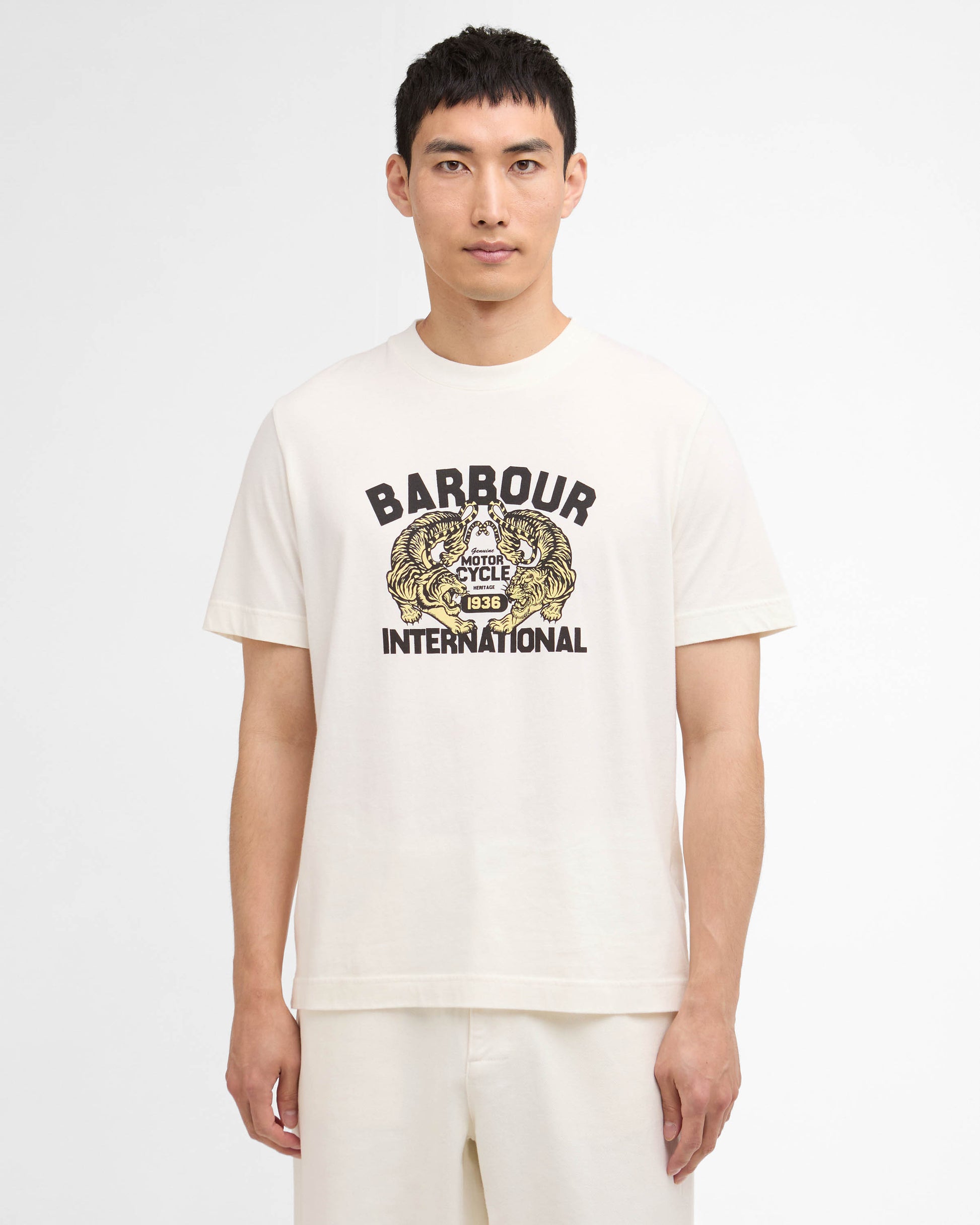 Barbour International Talisman Mens Graphic T-Shirt - Whisper White | CHO | Designer Mens T-Shirts