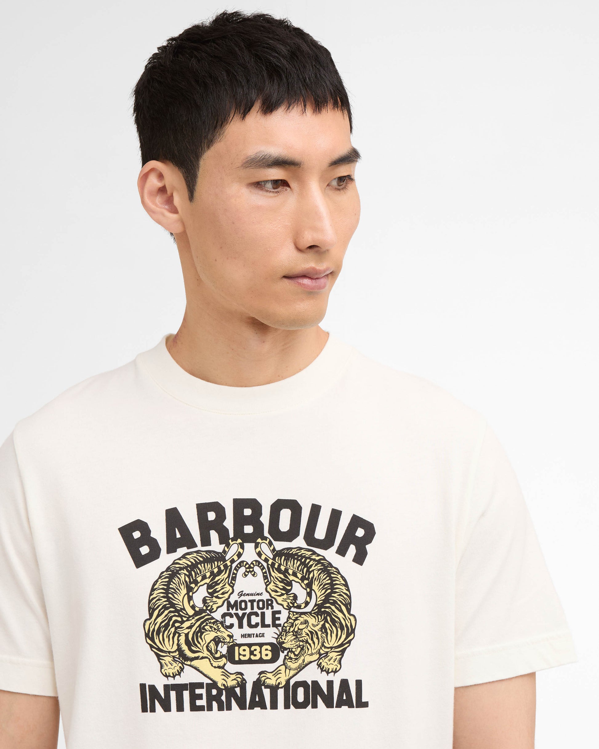 Barbour International Talisman Mens Graphic T-Shirt - Whisper White | CHO | Designer Mens T-Shirts