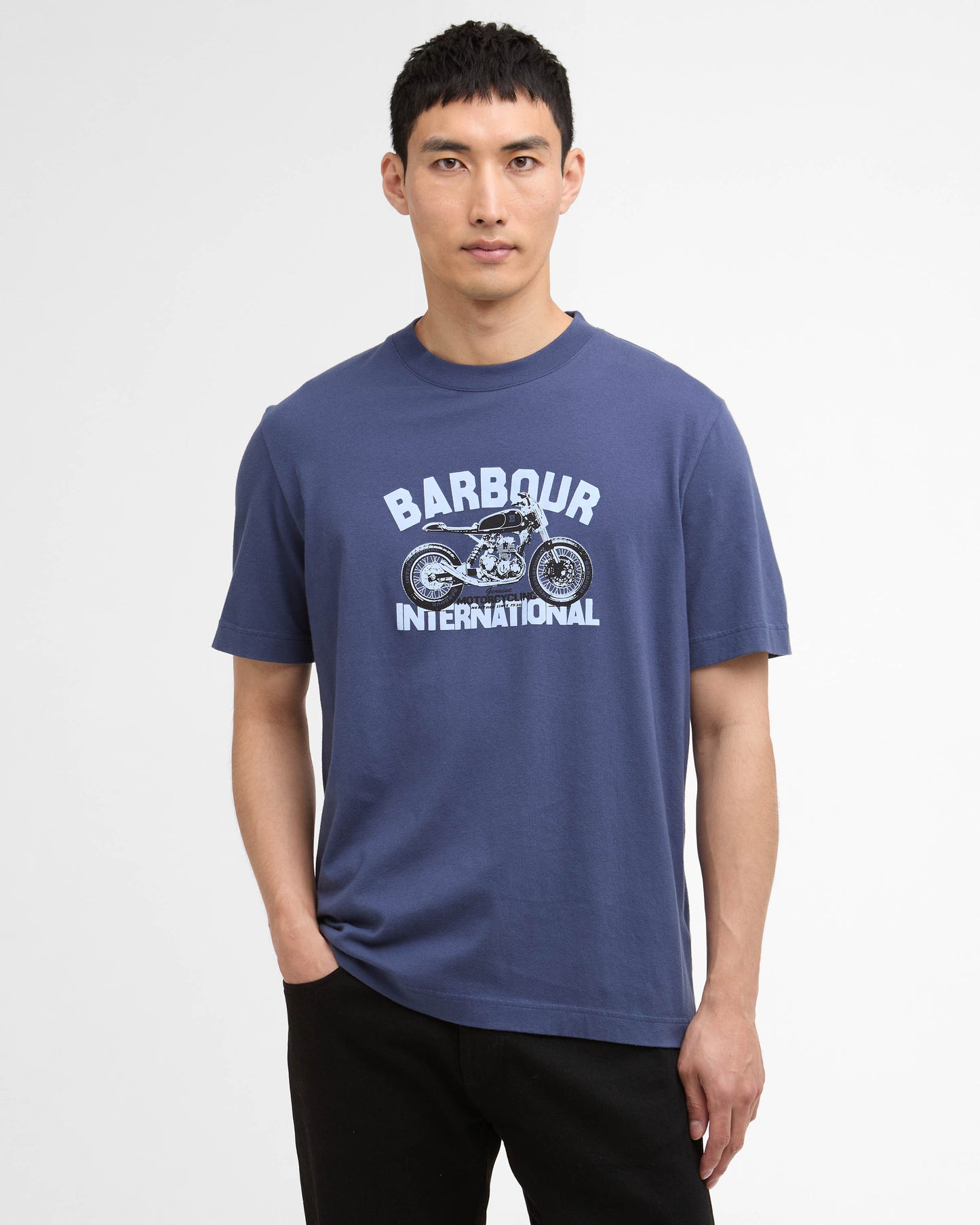 Barbour International Shifter Mens Graphic Print T-Shirt - Oceana | CHO | Designer Mens T-Shirts