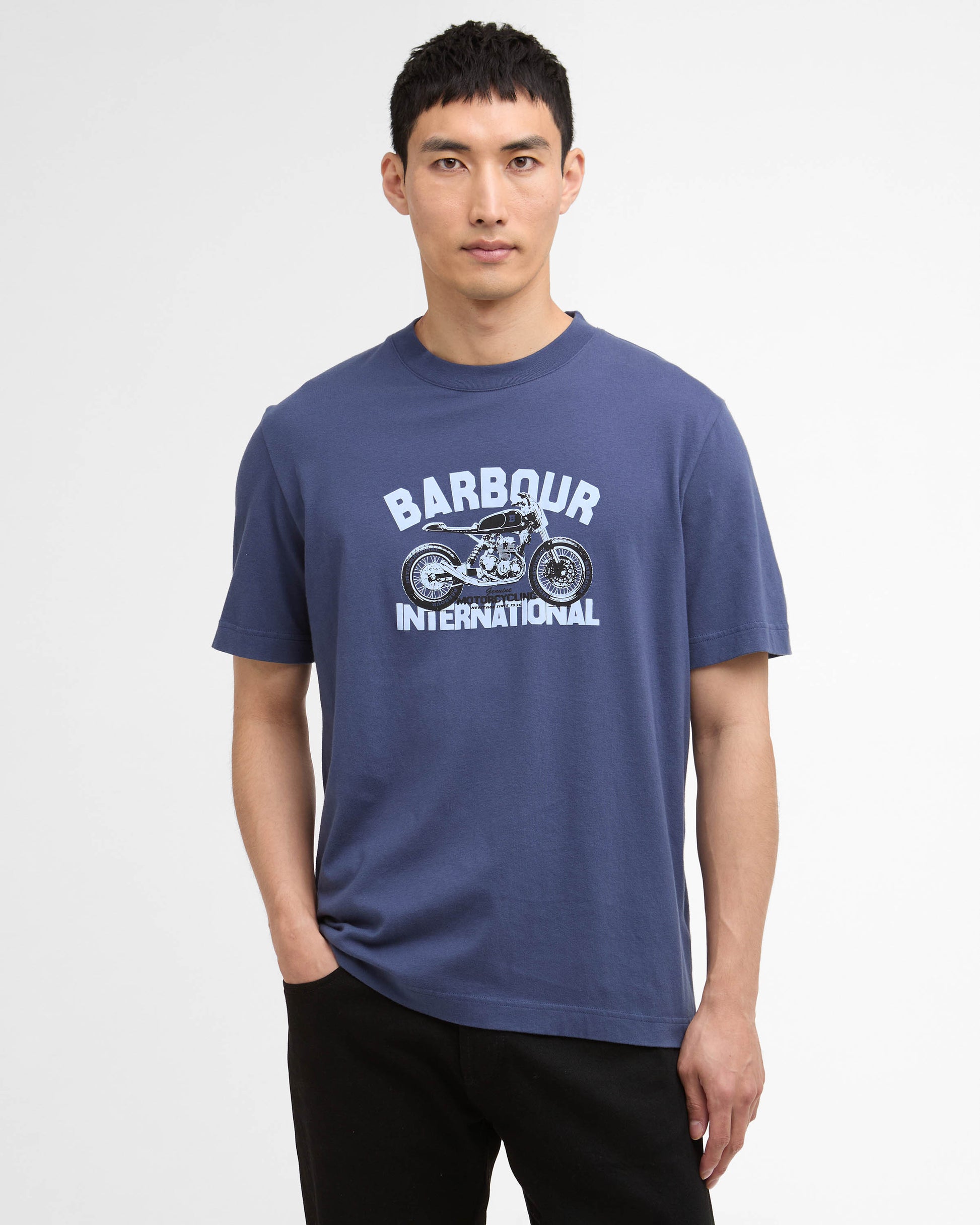 Barbour International Shifter Mens Graphic Print T-Shirt - Oceana | CHO | Designer Mens T-Shirts