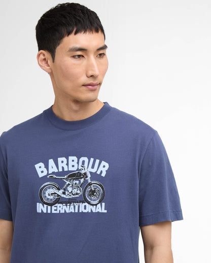 Barbour International Shifter Mens Graphic Print T-Shirt - Oceana | CHO | Designer Mens T-Shirts