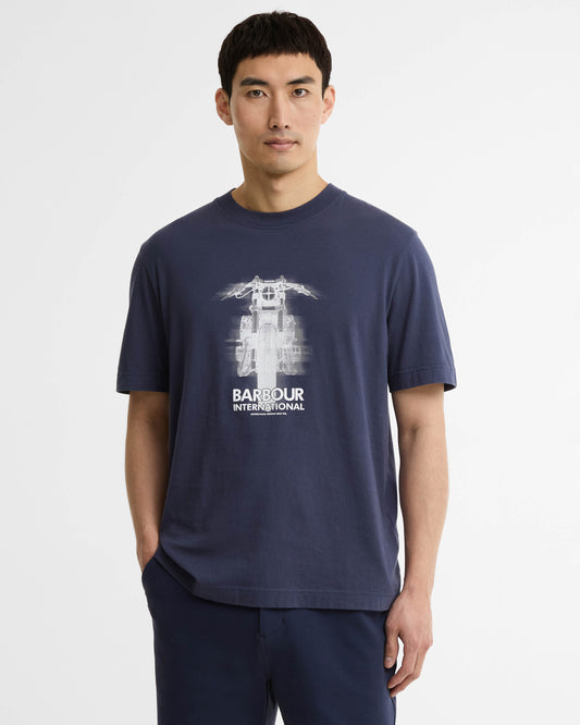 Barbour International Hocking Mens Graphic T-Shirt - Oxford Navy