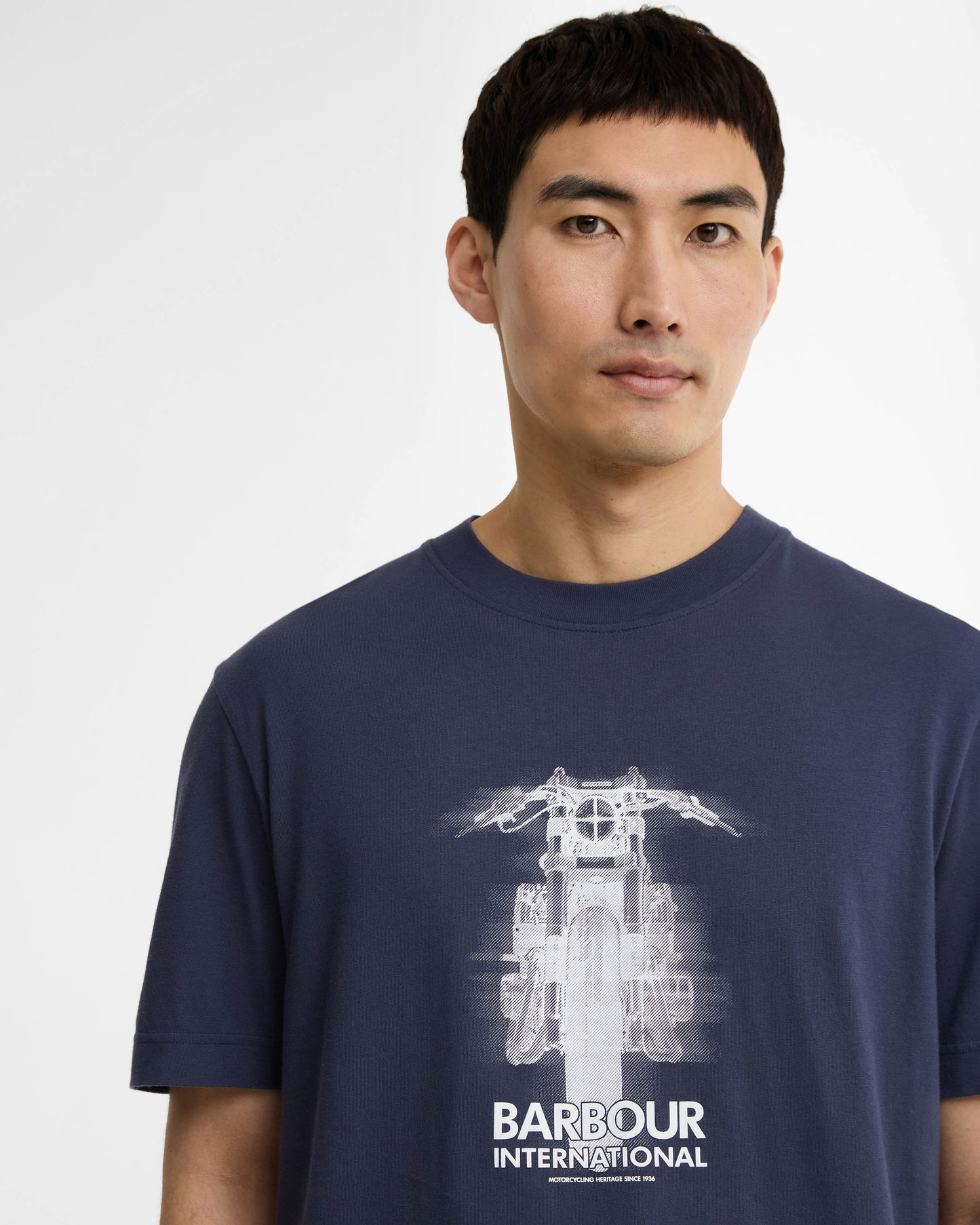 Barbour International Hocking Mens Graphic T - Shirt - Oxford Navy | CHO | Designer Mens T - Shirts