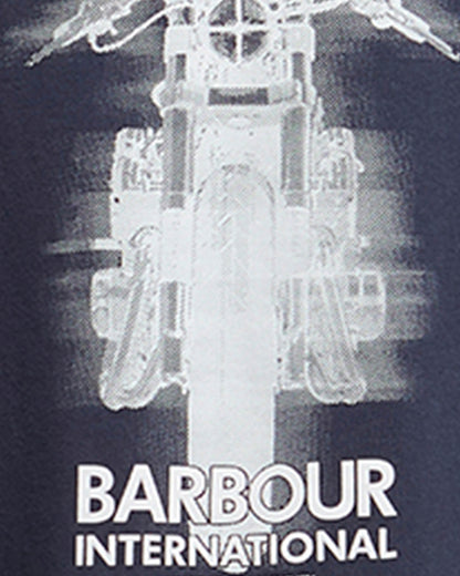 Barbour International Hocking Mens Graphic T - Shirt - Oxford Navy | CHO | Designer Mens T - Shirts