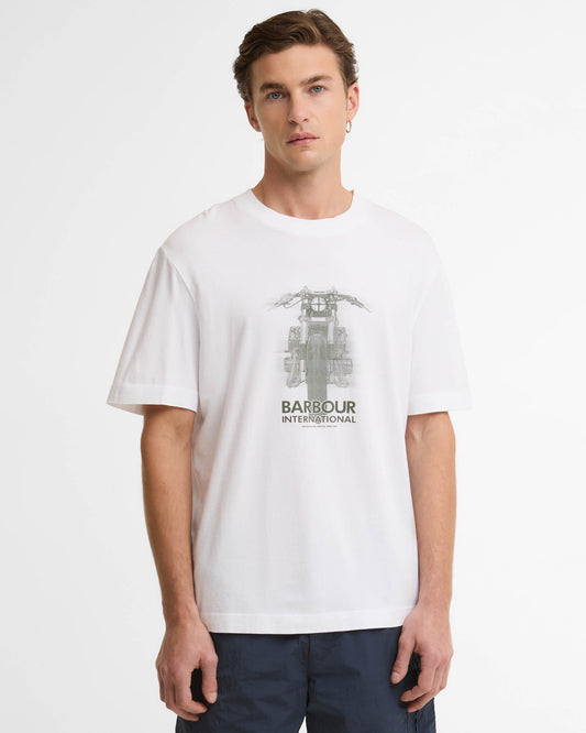 Barbour International Hocking Mens Graphic T-Shirt - White