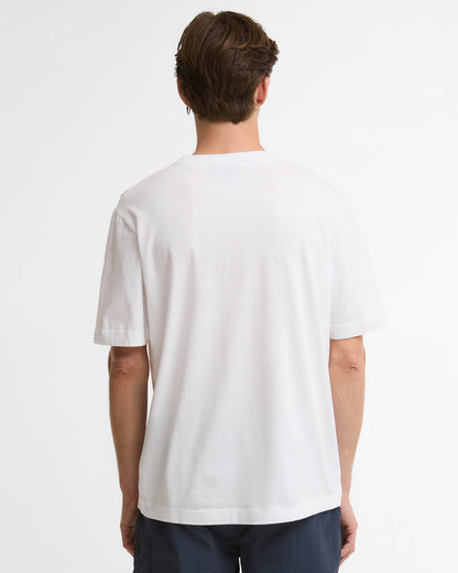 Barbour International Hocking Mens Graphic T - Shirt - White | CHO | Designer Mens T - Shirts