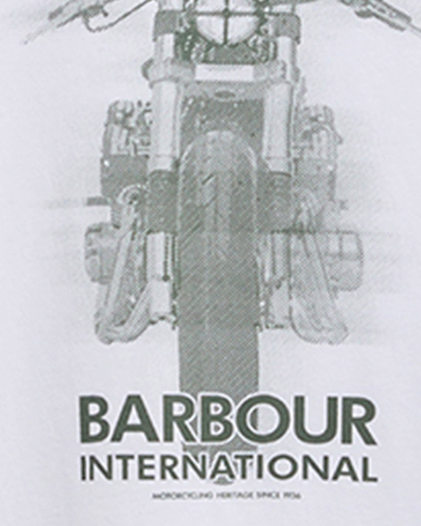Barbour International Hocking Mens Graphic T - Shirt - White | CHO | Designer Mens T - Shirts