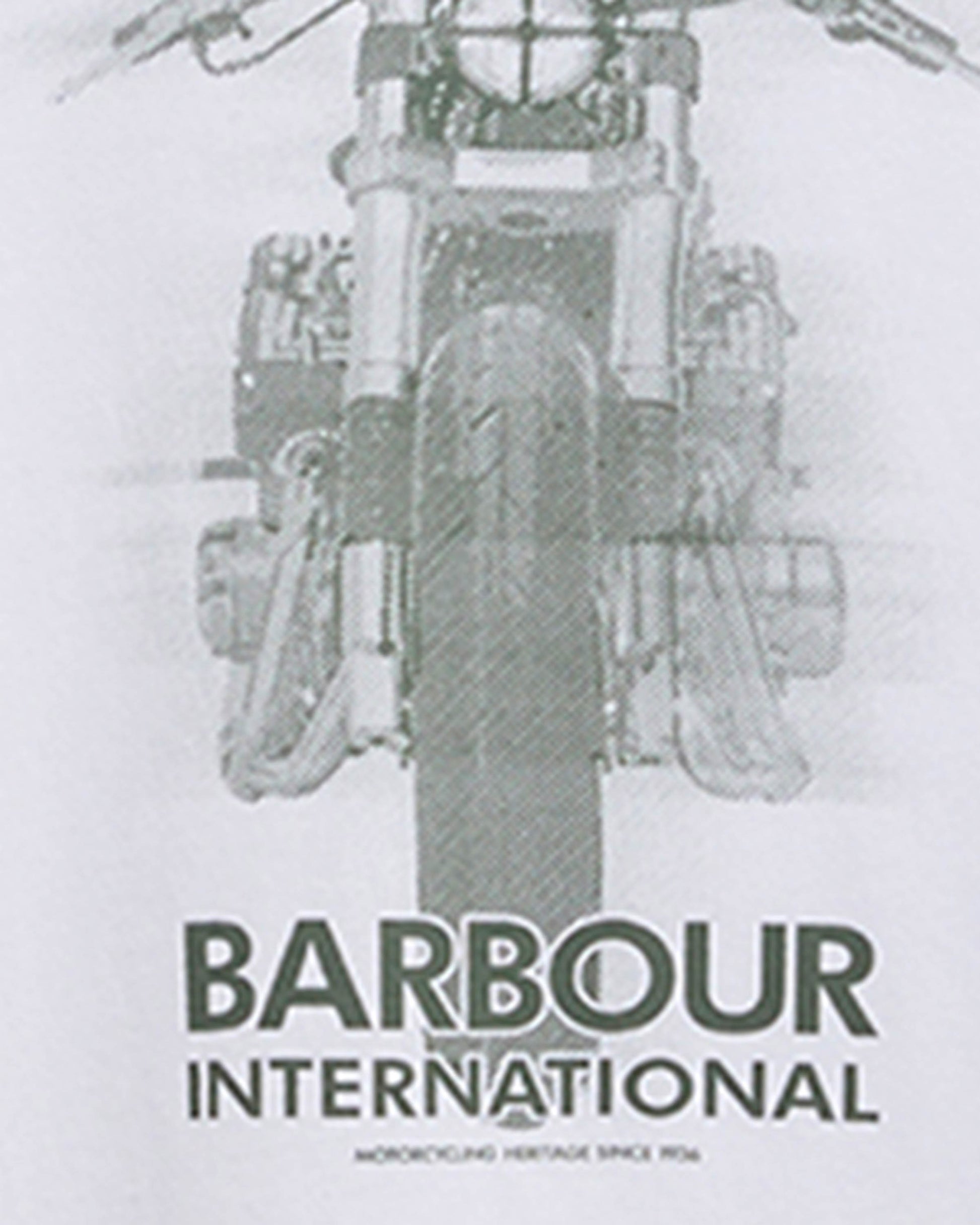 Barbour International Hocking Mens Graphic T - Shirt - White | CHO | Designer Mens T - Shirts