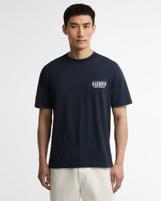 Barbour International Pull Mens Graphic T-Shirt - Navy front