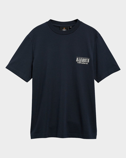 Barbour International Pull Mens Graphic T-Shirt - Navy