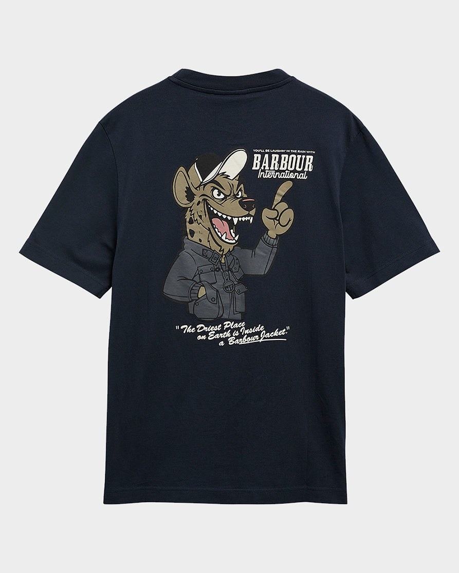 Barbour International Pull Mens Graphic T - Shirt - Navy | CHO | Designer Mens T - Shirts