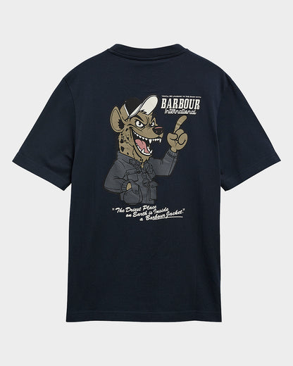 Barbour International Pull Mens Graphic T - Shirt - Navy | CHO | Designer Mens T - Shirts