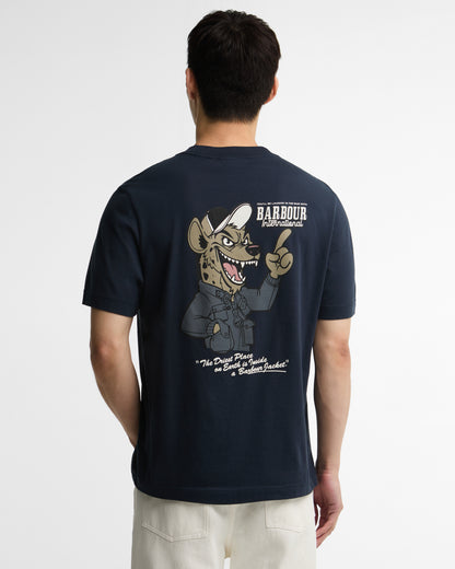 Barbour International Pull Mens Graphic T-Shirt - Navy back