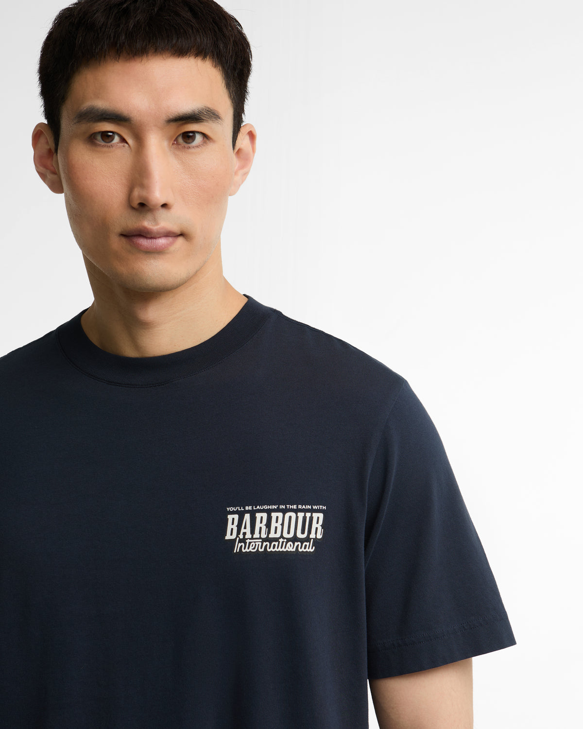 Barbour International Pull Mens Graphic T-Shirt - Navy detail