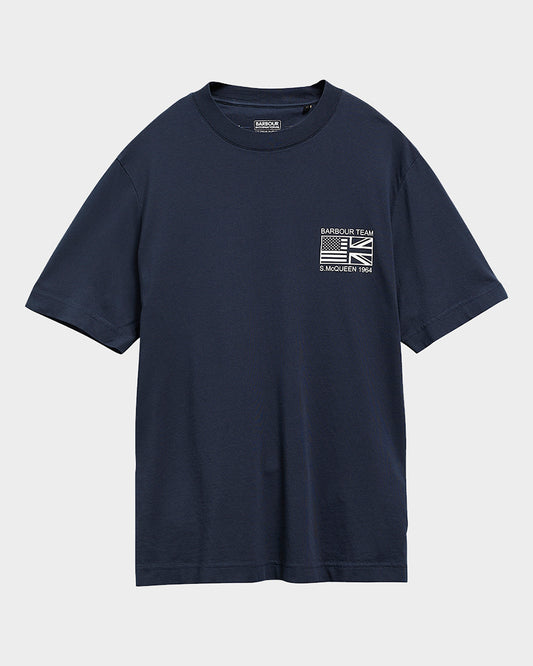 Barbour International Steve McQueen Grange Mens Graphic T-Shirt - Navy