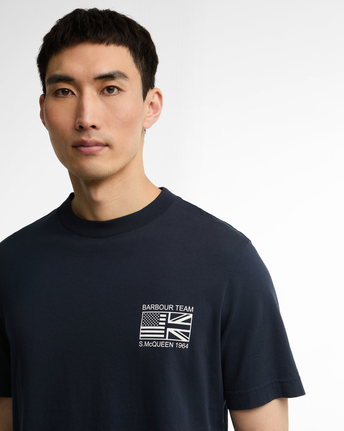 Barbour International Steve McQueen Grange Mens Graphic T-Shirt - Navy detail