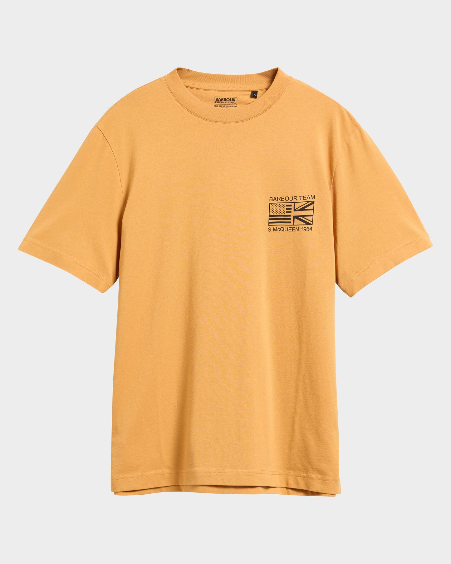 Barbour International Steve McQueen Grange Mens Graphic T - Shirt - Honey | CHO | Designer Mens T - Shirts