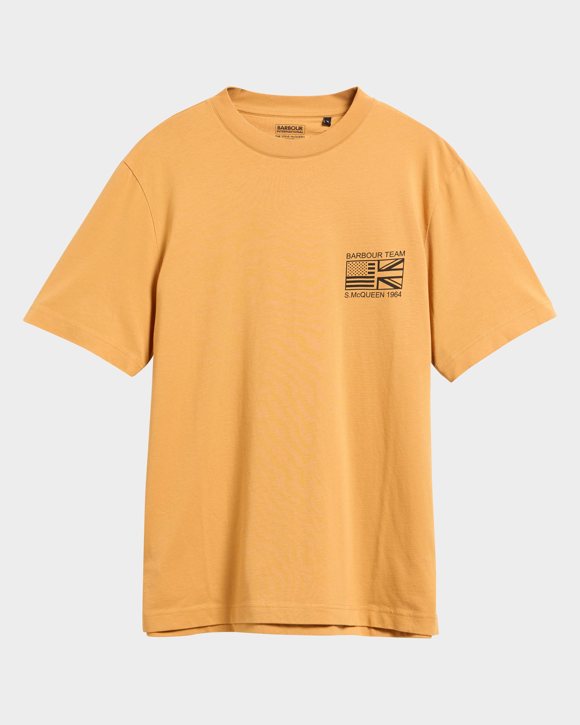 Barbour International Steve McQueen Grange Mens Graphic T - Shirt - Honey | CHO | Designer Mens T - Shirts