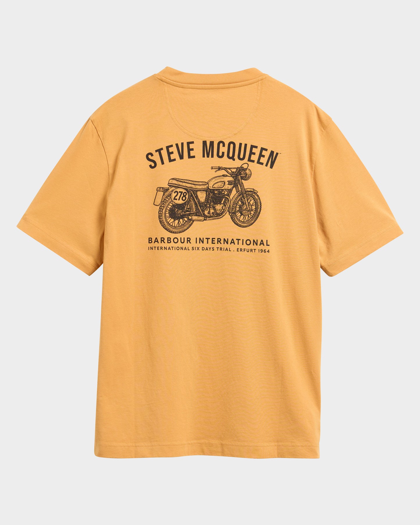 Barbour International Steve McQueen Grange Mens Graphic T - Shirt - Honey | CHO | Designer Mens T - Shirts