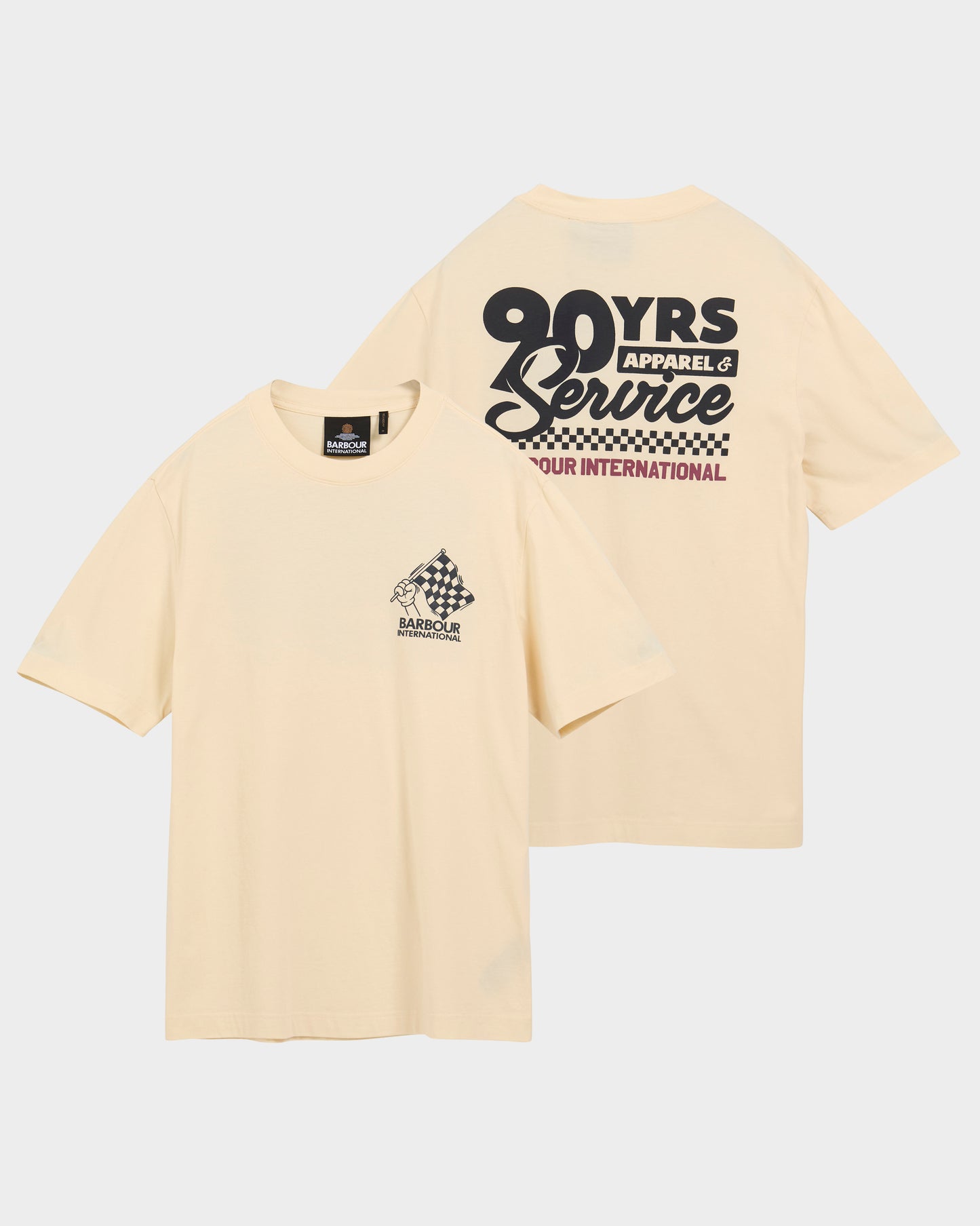 Barbour International Herman Mens Graphic T - Shirt - Chalk | CHO | Designer Mens T - Shirts