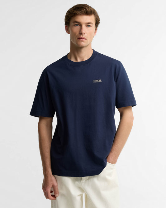Barbour International Taylor Archive Mens Graphic T - Shirt - Navy Blazer | CHO | Designer Mens T - Shirts