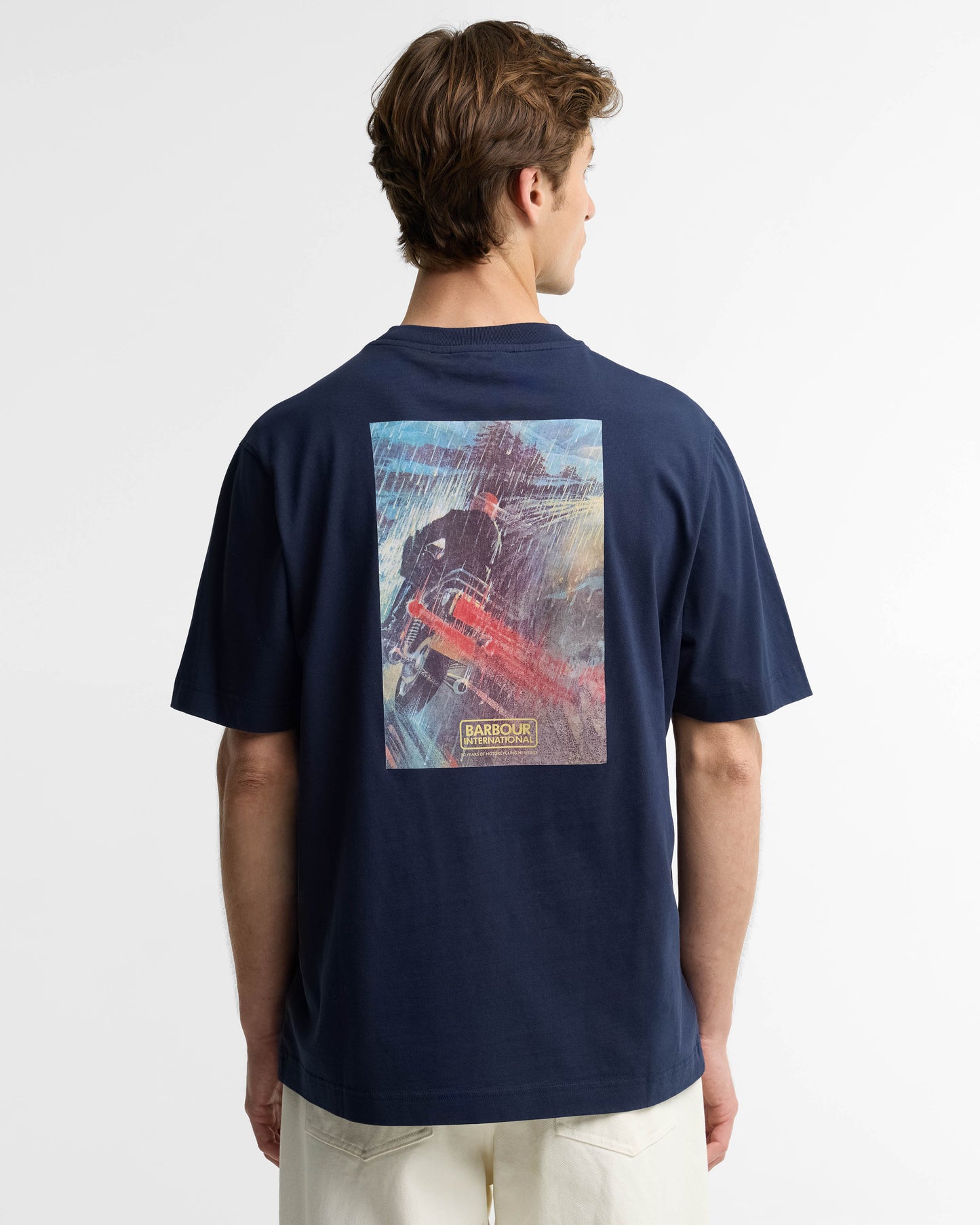 Barbour International Taylor Archive Mens Graphic T-Shirt - Navy Blazer