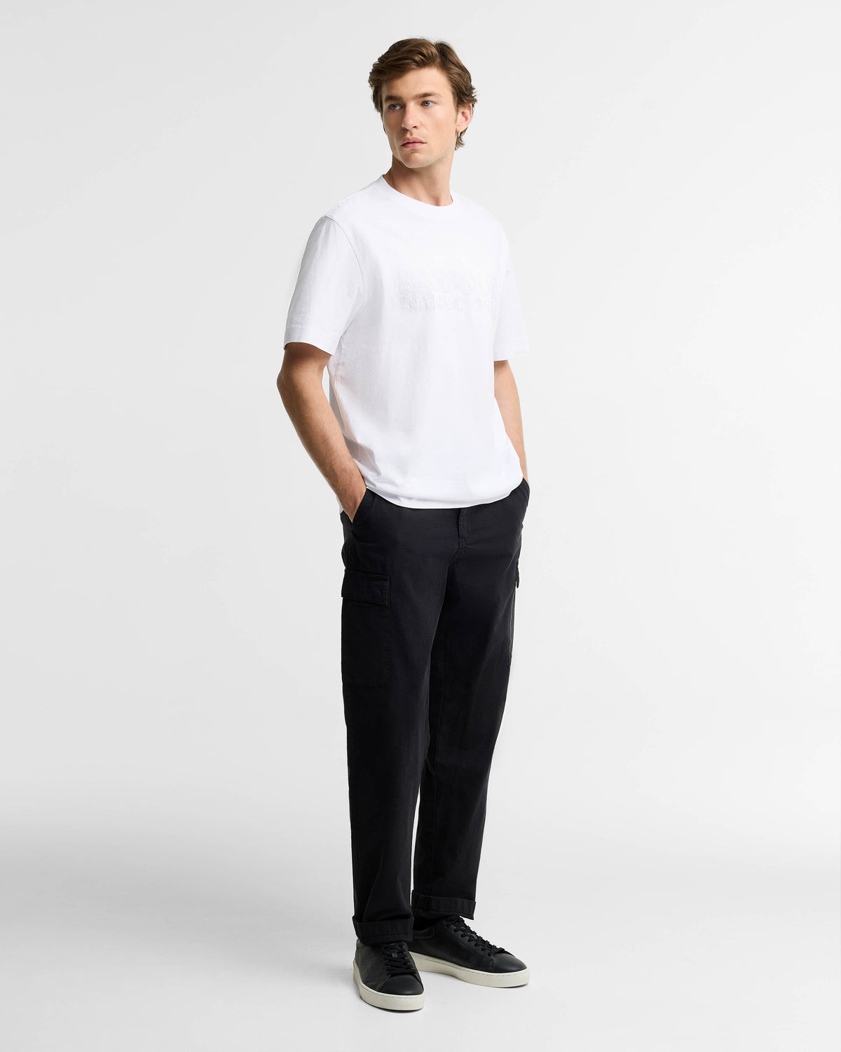 Barbour International Mens 90th Anniversary T - Shirt - White | CHO | Designer Mens T - Shirts