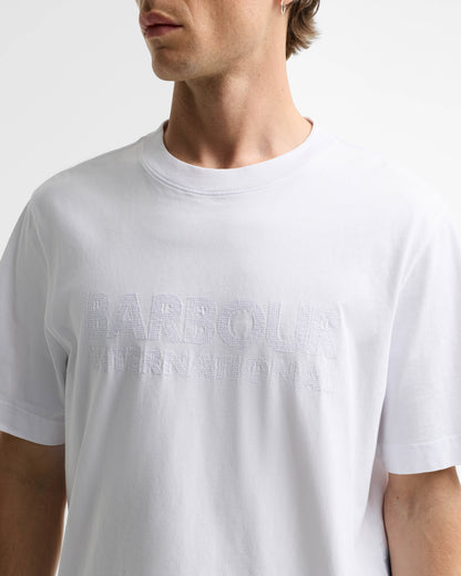 Barbour International Mens 90th Anniversary T - Shirt - White | CHO | Designer Mens T - Shirts